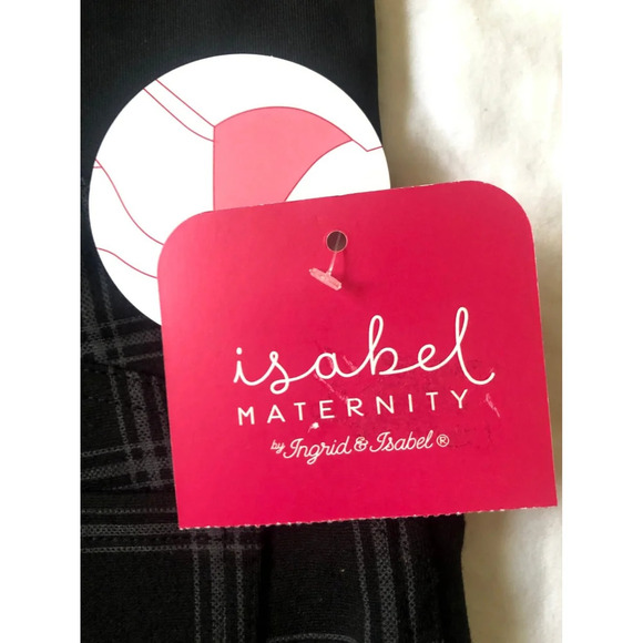 NWT Isabel Maternity Plaid Ponte Pants size medium - Picture 5 of 9